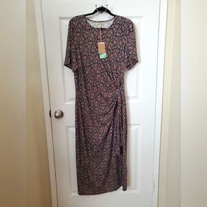NWT Boden Black & Rust Floral Pattern Dress Women's Size 20-22